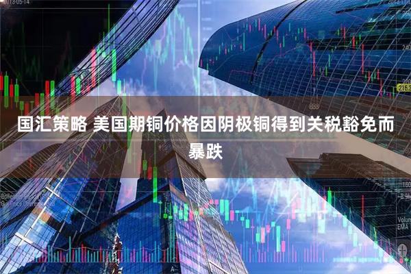 国汇策略 美国期铜价格因阴极铜得到关税豁免而暴跌
