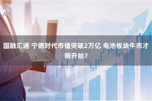 国融汇通 宁德时代市值突破2万亿 电池板块牛市才刚开始？